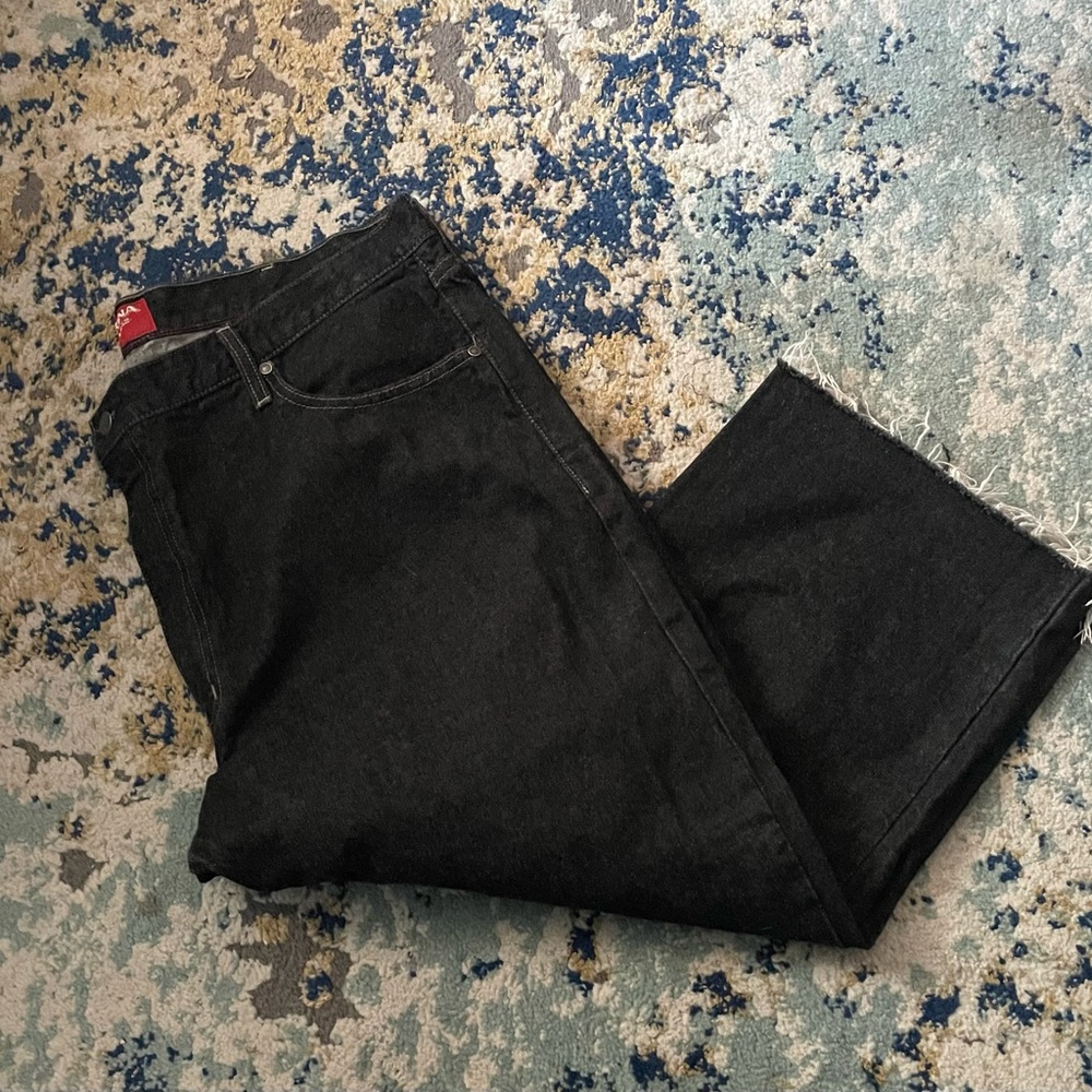 Arizona black loose straight fit Jeans
42" waist × 30" length (cropped)